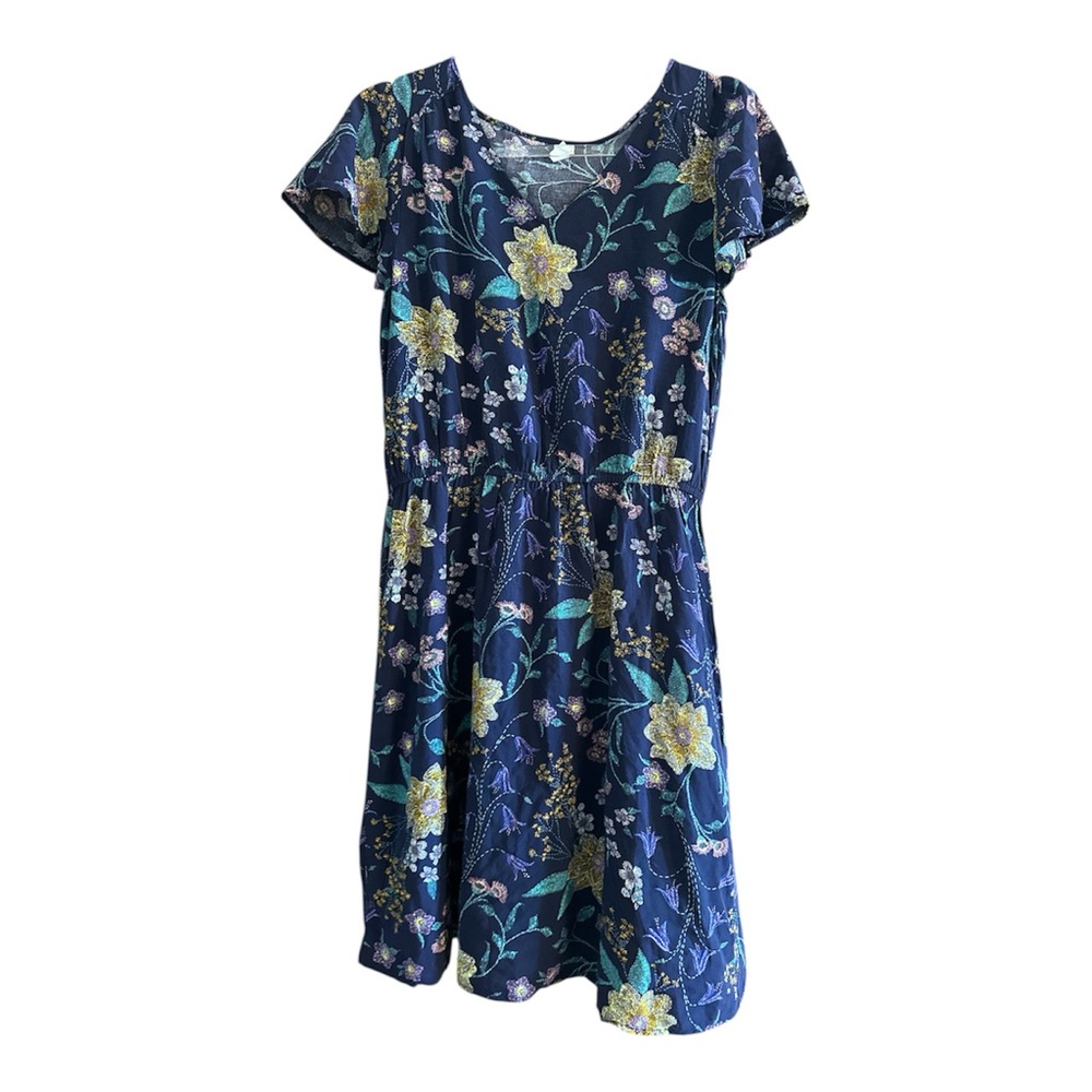 Old Navy Navy Blue Floral Dress